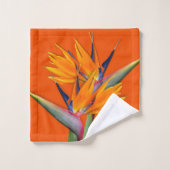 Oranje paradijsvogelhanddoekset bad handdoek (Wasdoekje)