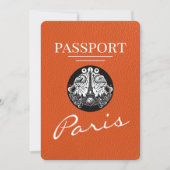 Oranje Parijse paspoort Bewaar de datum Save The Date (Voorkant)