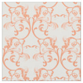 Oranje parisian Damask Pattern Fabric Stof (Close Up)
