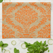 Oranje Parisian Moods Damask Theedoek (Gevouwen)