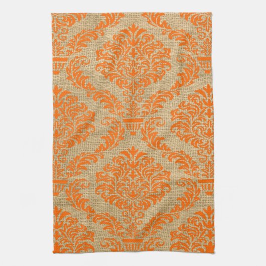 Oranje Parisian Moods Damask Theedoek (Verticaal)