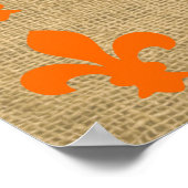 Oranje Parisian Moods Fleur de Lys Pattern Poster (Hoek)