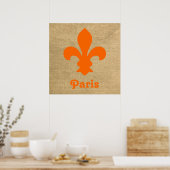Oranje Parisian Moods Fleur de Lys Poster (Keuken)