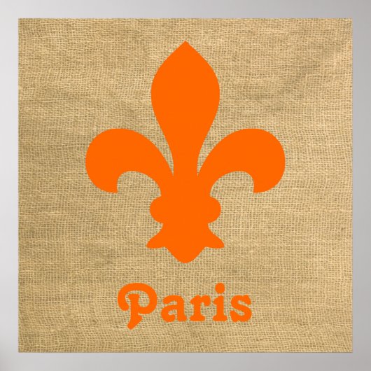 Oranje Parisian Moods Fleur de Lys Poster (Voorkant)