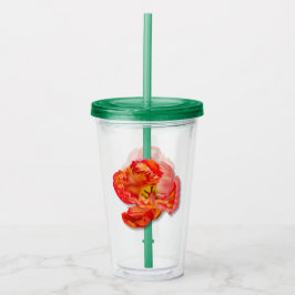 Oranje Parrot Tulip Digital Art ontvlammen Acryl Drinkbeker