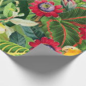 Oranje parrots in het Tropische Bloem van het Oerw Cadeaupapier (Hoek)