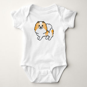 Oranje Parti-Kleur Pomeranian Lieve Cartoon Hond Romper