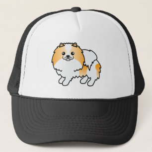 Oranje Parti-Kleur Pomeranian Lieve Cartoon Hond Trucker Pet