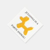 Oranje partij Dierencarnavalballon Servet (Hoek)