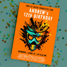 Oranje partij voor kleurrijke schildpad