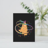 Oranje-party Cat Rocking Briefkaart (Staand voorkant)