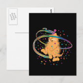 Oranje-party Cat Rocking Briefkaart (Voorkant / Achterkant)