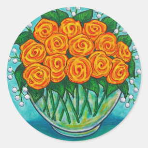 Oranje Passie Rozen Sticker