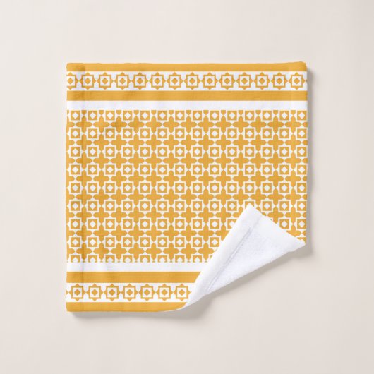 Oranje Patchwork Bad Handdoek (Wasdoekje)