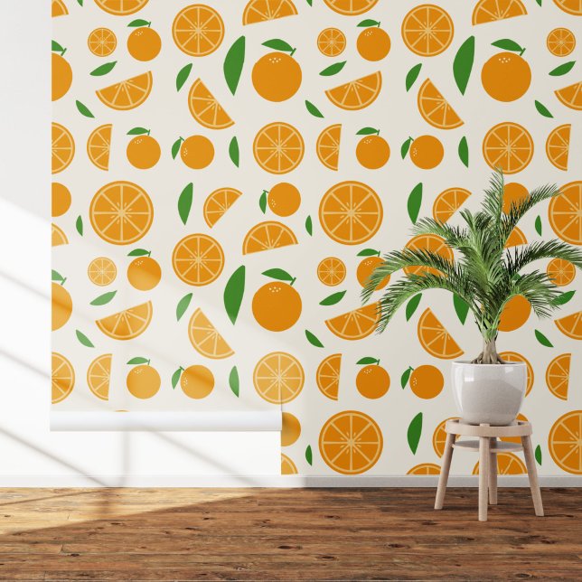Oranje patroon behang (Orange Pattern Wallpaper)