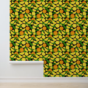 Oranje patroon behang