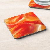 Oranje patroon bier onderzetter (Linkerzijde)