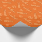 Oranje patroon cadeaupapier (Hoek)