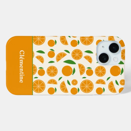 Oranje patroon Case-Mate iPhone case (Achterkant (horizontaal))