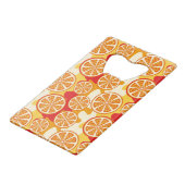 Oranje patroon creditkaart flessenopener (Voorkant Gekanteld)