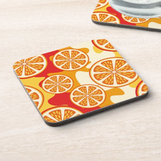 Oranje patroon drankjes onderzetter (Linkerzijde)