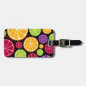 Oranje patroon en achtergrond bagagelabel (Voorkant horizontaal)