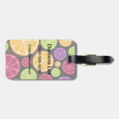 Oranje patroon en achtergrond bagagelabel (Achterkant horizontaal)