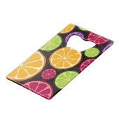 Oranje patroon en achtergrond creditkaart flessenopener (Achterkant Gekanteld)