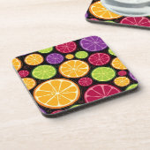 Oranje patroon en achtergrond drankjes onderzetter (Linkerzijde)