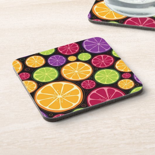 Oranje patroon en achtergrond drankjes onderzetter (Linkerzijde)