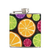 Oranje patroon en achtergrond heupfles (Voorkant)