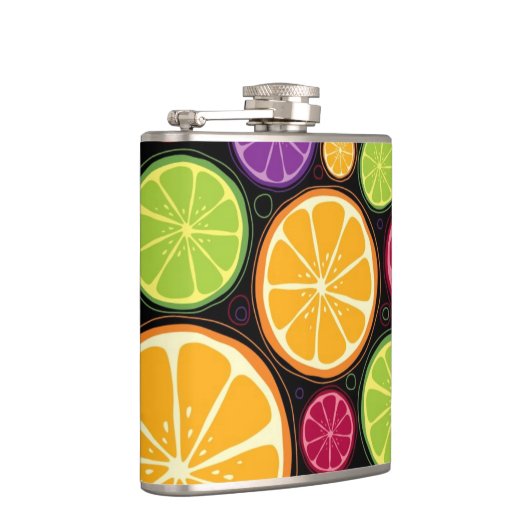 Oranje patroon en achtergrond heupfles (Rechts)