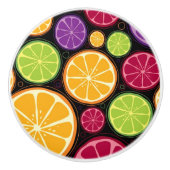 Oranje patroon en achtergrond keramische knop (Voorkant)