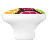 Oranje patroon en achtergrond keramische knop (Zijkant)