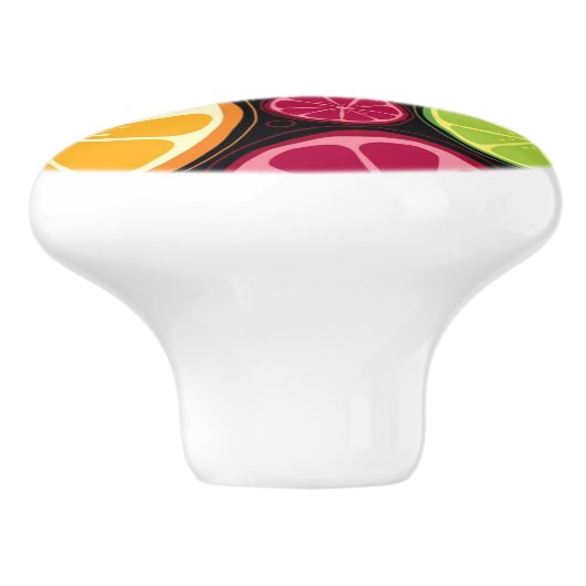 Oranje patroon en achtergrond keramische knop (Zijkant)