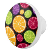 Oranje patroon en achtergrond keramische knop (Rechts)