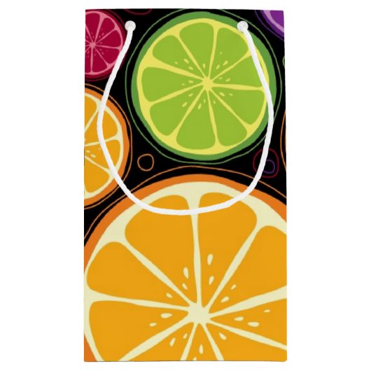 Oranje patroon en achtergrond klein cadeauzakje (Achterkant)