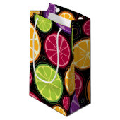 Oranje patroon en achtergrond klein cadeauzakje (Voorkant Gekanteld)