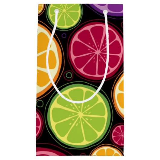 Oranje patroon en achtergrond klein cadeauzakje (Voorkant)