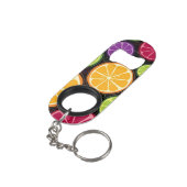 Oranje patroon en achtergrond mini flessenopener (Achterkant Gekanteld)