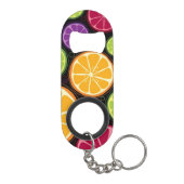 Oranje patroon en achtergrond mini flessenopener (Achterkant)