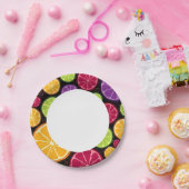 Oranje patroon en achtergrond papieren bordje (Feest)