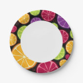 Oranje patroon en achtergrond papieren bordje (Voorkant)