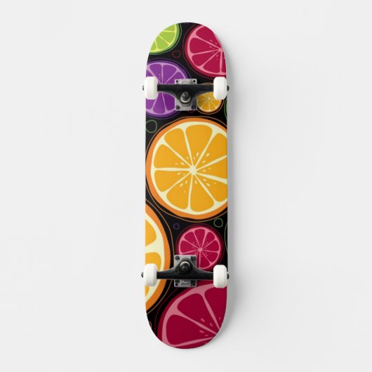 Oranje patroon en achtergrond persoonlijk skateboard (Voorkant)
