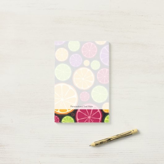 Oranje patroon en achtergrond post-it® notes (Op bureau)