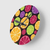 Oranje patroon en achtergrond ronde klok (Hoek)