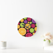 Oranje patroon en achtergrond ronde klok (Huis)