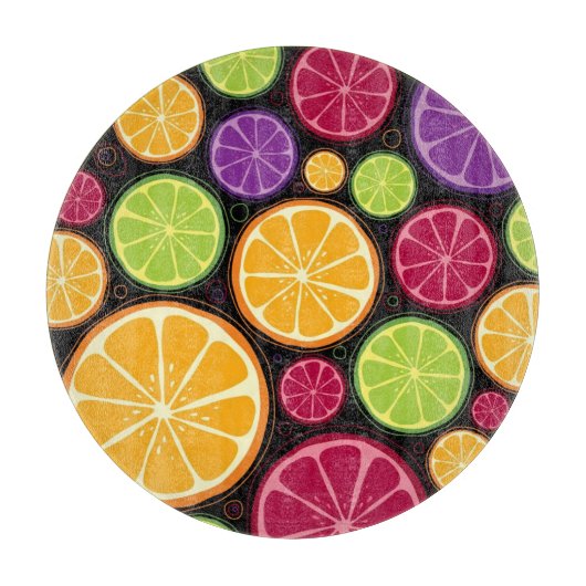 Oranje patroon en achtergrond snijplank (Voorkant)