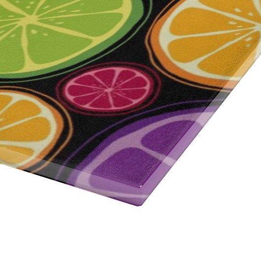 Oranje patroon en achtergrond snijplank (Hoek)