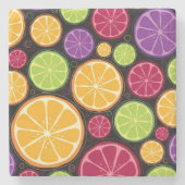 Oranje patroon en achtergrond stenen onderzetter (Voorkant)